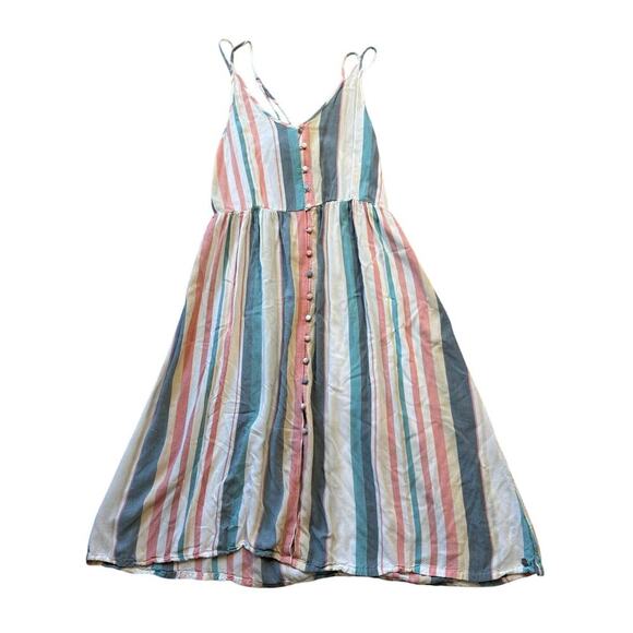 ROXY Sun Dress, size Small; colorful stripes; Adjustable straps - Picture 1 of 13